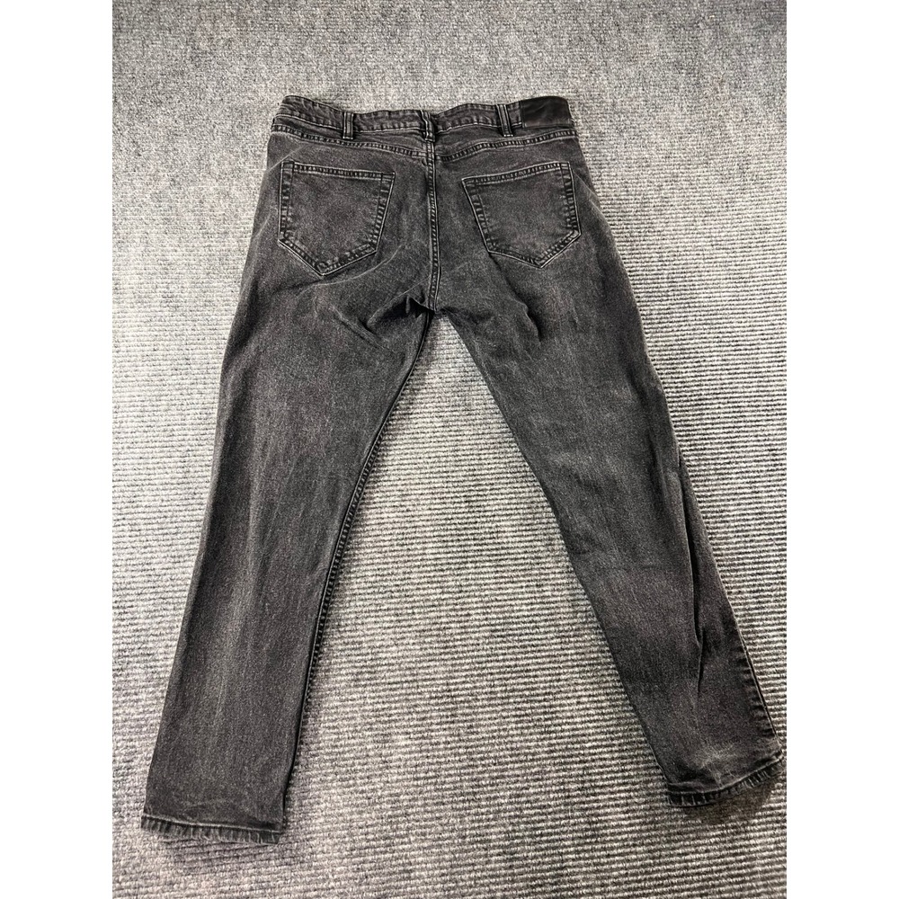Nuon Rodeo Iggy Skinny Jeans Mens 36x27 Faded Black Denim Tapered Leg Slim Fit - Picture 7 of 11